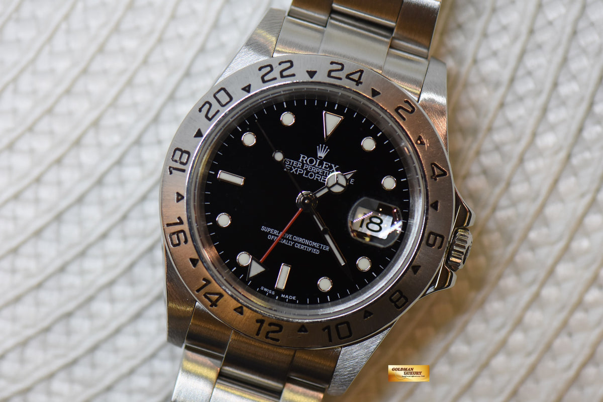 [SOLD] ROLEX OYSTER PERPETUAL EXPLORER II 40mm STEEL BLACK DIAL CALIBRE 3185 16570 (NO PINHOLE) (MINT)