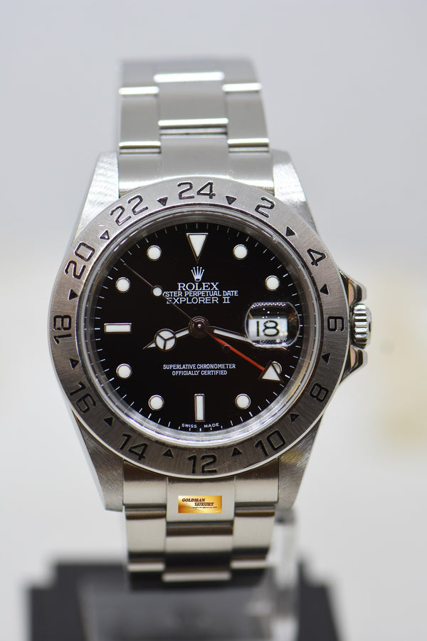 [SOLD] ROLEX OYSTER PERPETUAL EXPLORER II 40mm STEEL BLACK DIAL CALIBRE 3185 16570 (NO PINHOLE) (MINT)