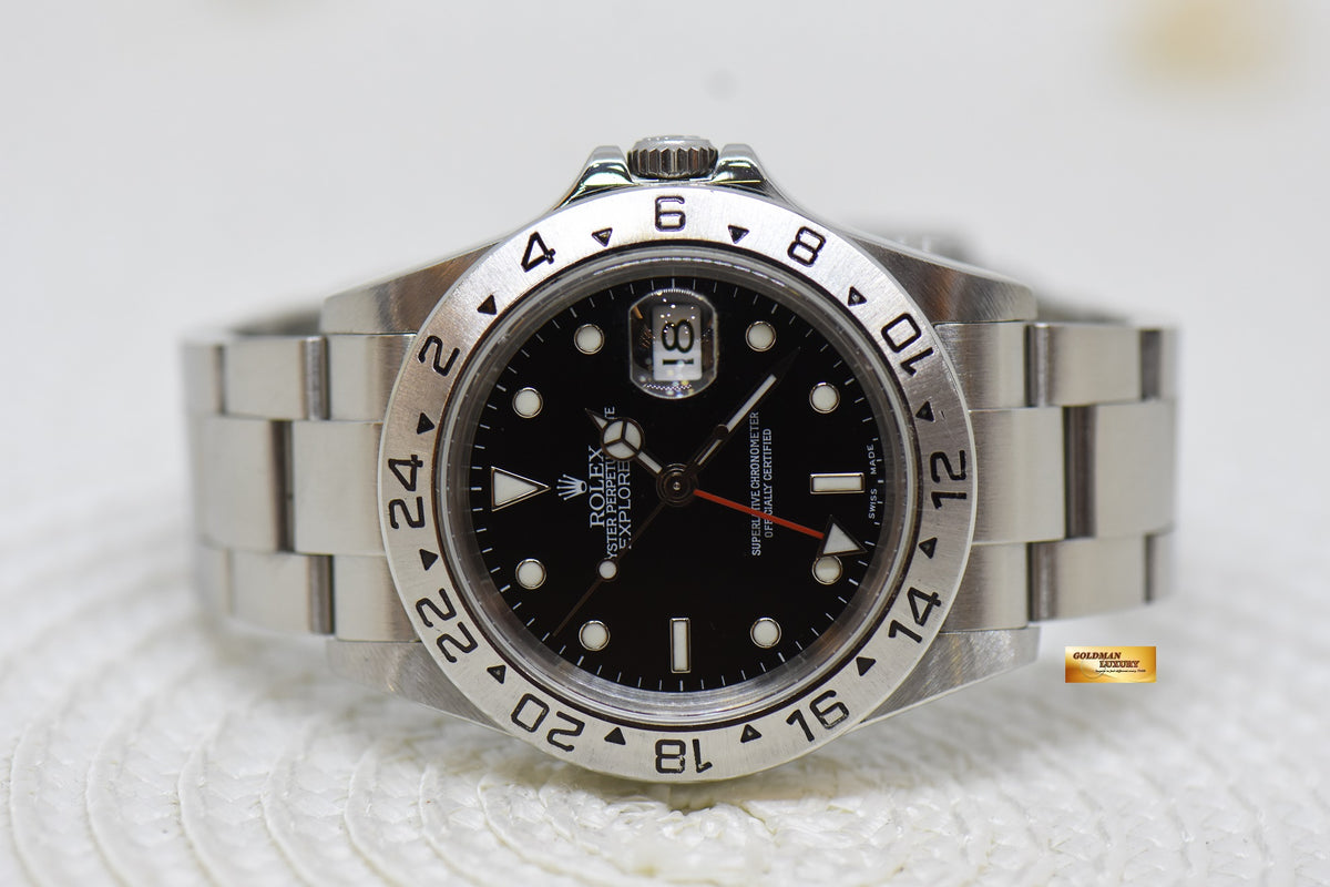 [SOLD] ROLEX OYSTER PERPETUAL EXPLORER II 40mm STEEL BLACK DIAL CALIBRE 3185 16570 (NO PINHOLE) (MINT)