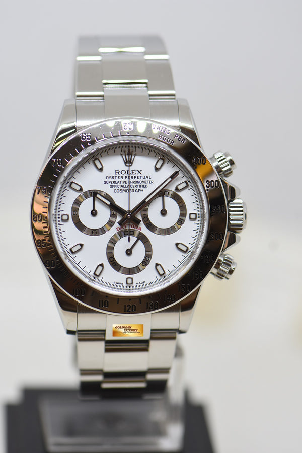 [SOLD] ROLEX OYSTER PERPETUAL DAYTONA STEEL IN BRACELET WHITE “APH” DIAL 116520 (MINT)
