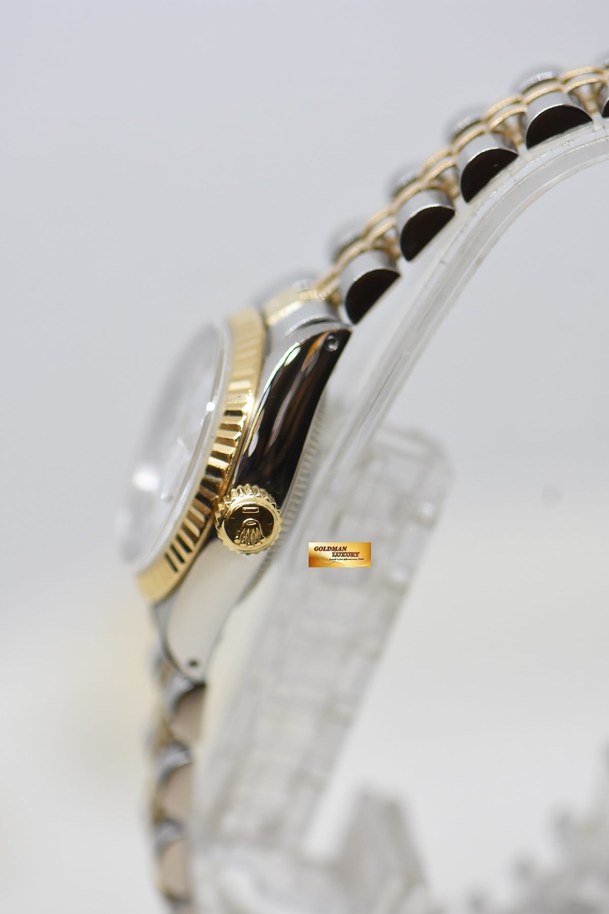 [SOLD] ROLEX OYSTER DATEJUST 26mm HALF-GOLD IN JUBILEE BRACELET WHITE ROMAN DIAL 6917 (NEAR MINT)