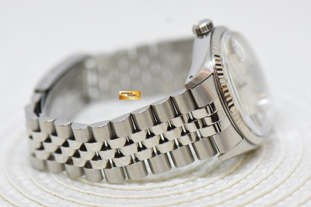[SOLD] ROLEX OYSTER DATEJUST 36mm STEEL IN JUBILEE SILVER TRITIUM DIAL 16014 (QUICKSET-DIAL) (MINT)