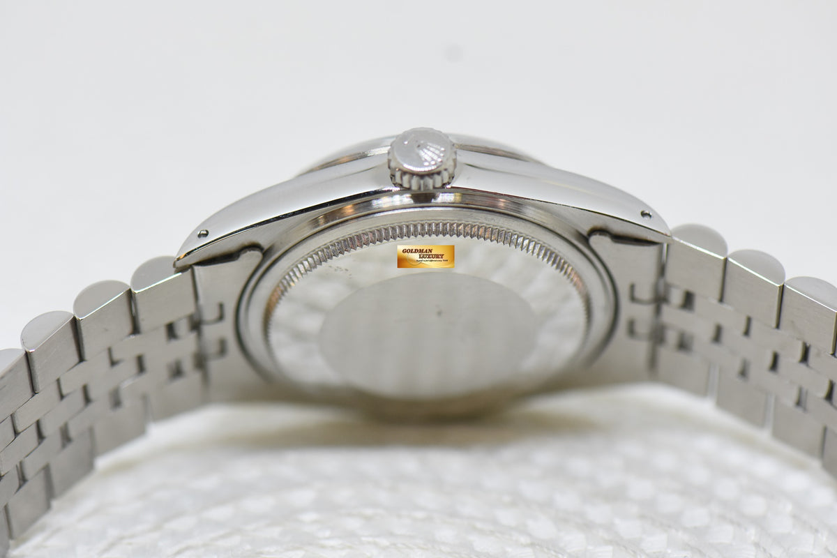 [SOLD] ROLEX OYSTER DATEJUST 36mm STEEL IN JUBILEE SILVER TRITIUM DIAL 16014 (QUICKSET-DIAL) (MINT)