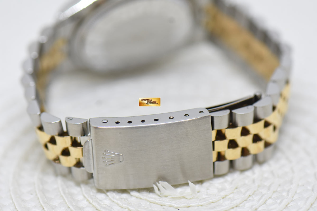 [SOLD] ROLEX OYSTER DATEJUST 36mm HALF-GOLD IN JUBILEE GOLD TRITIUM DIAL 16013 (QUICKSET-DIAL) (MINT)