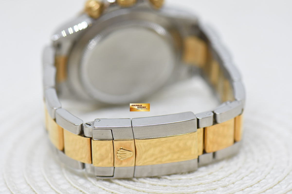 [SOLD] ROLEX OYSTER DAYTONA CHRONOGRAPH 40mm HALF-GOLD IN BRACELET BLACK DIAL 116523 (MINT)