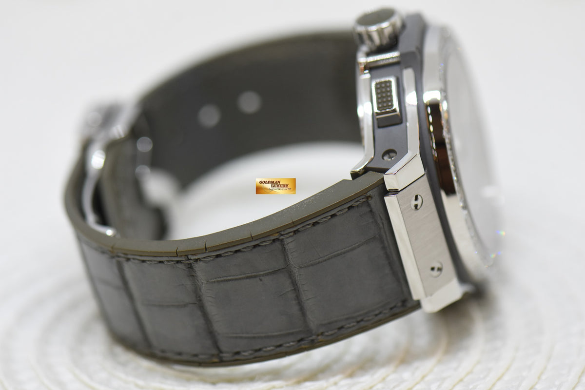 [SOLD] HUBLOT BIG BANG CHRONOGRAPH 41mm EARL GREY STEEL IN RUBBER STRAP DIAMOND BEZEL AUTOMATIC 342.ST.5010.LR.1104 (MINT)