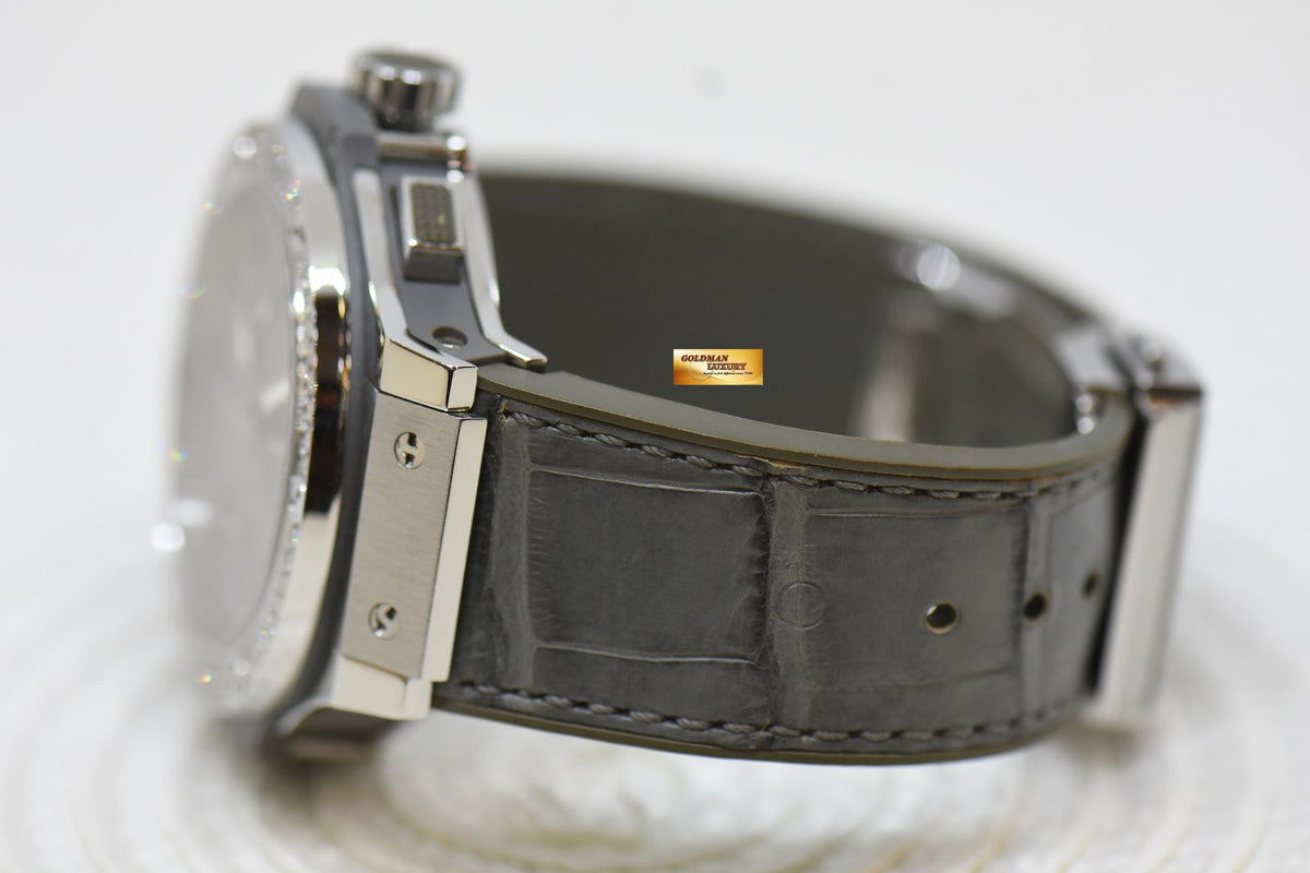 [SOLD] HUBLOT BIG BANG CHRONOGRAPH 41mm EARL GREY STEEL IN RUBBER STRAP DIAMOND BEZEL AUTOMATIC 342.ST.5010.LR.1104 (MINT)