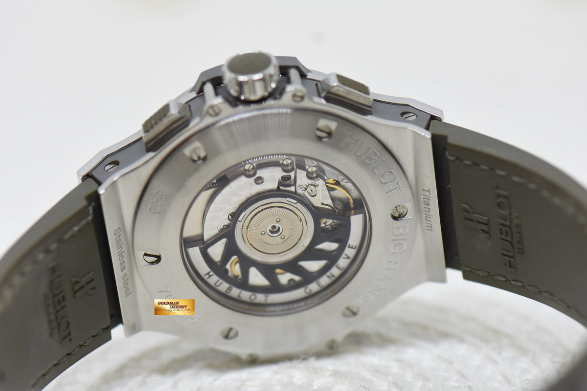 [SOLD] HUBLOT BIG BANG CHRONOGRAPH 41mm EARL GREY STEEL IN RUBBER STRAP DIAMOND BEZEL AUTOMATIC 342.ST.5010.LR.1104 (MINT)