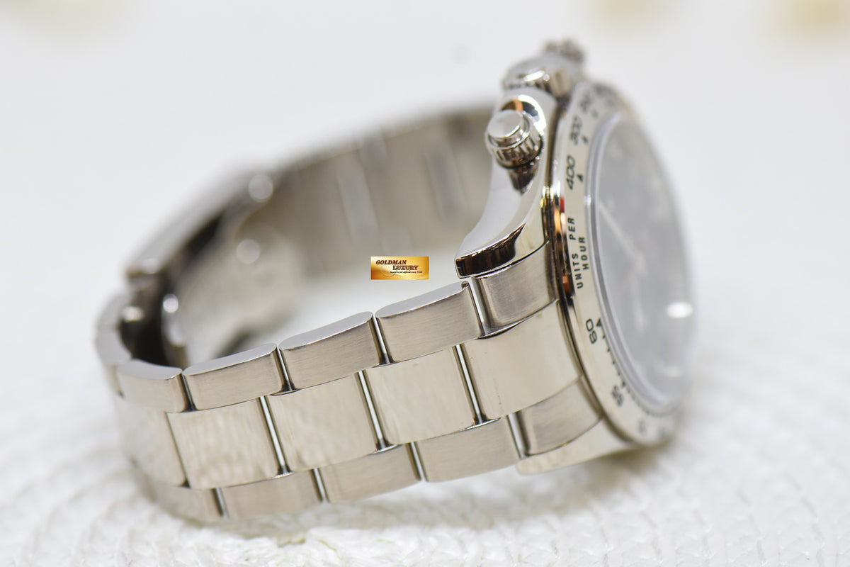 [SOLD] ROLEX OYSTER DAYTONA CHRONOGRAPH 40mm WHITE GOLD IN OYSTER BRACELET BLACK RACING DIAL “SPYDER” 116509 (MINT)