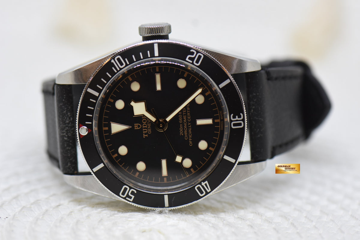 [SOLD] TUDOR BLACK BAY 41mm STEEL IN LEATHER STRAP BLACK BEZEL 79230N AUTOMATIC (MINT)