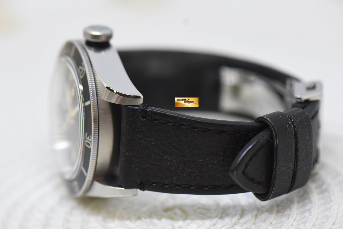 [SOLD] TUDOR BLACK BAY 41mm STEEL IN LEATHER STRAP BLACK BEZEL 79230N AUTOMATIC (MINT)