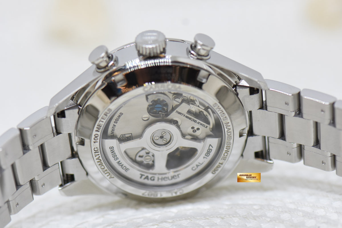 [SOLD] TAG HEUER CARRERA CHRONOGRAPH CALIBRE 1887 STEEL BRACELET BLACK CAR2110 (MINT)