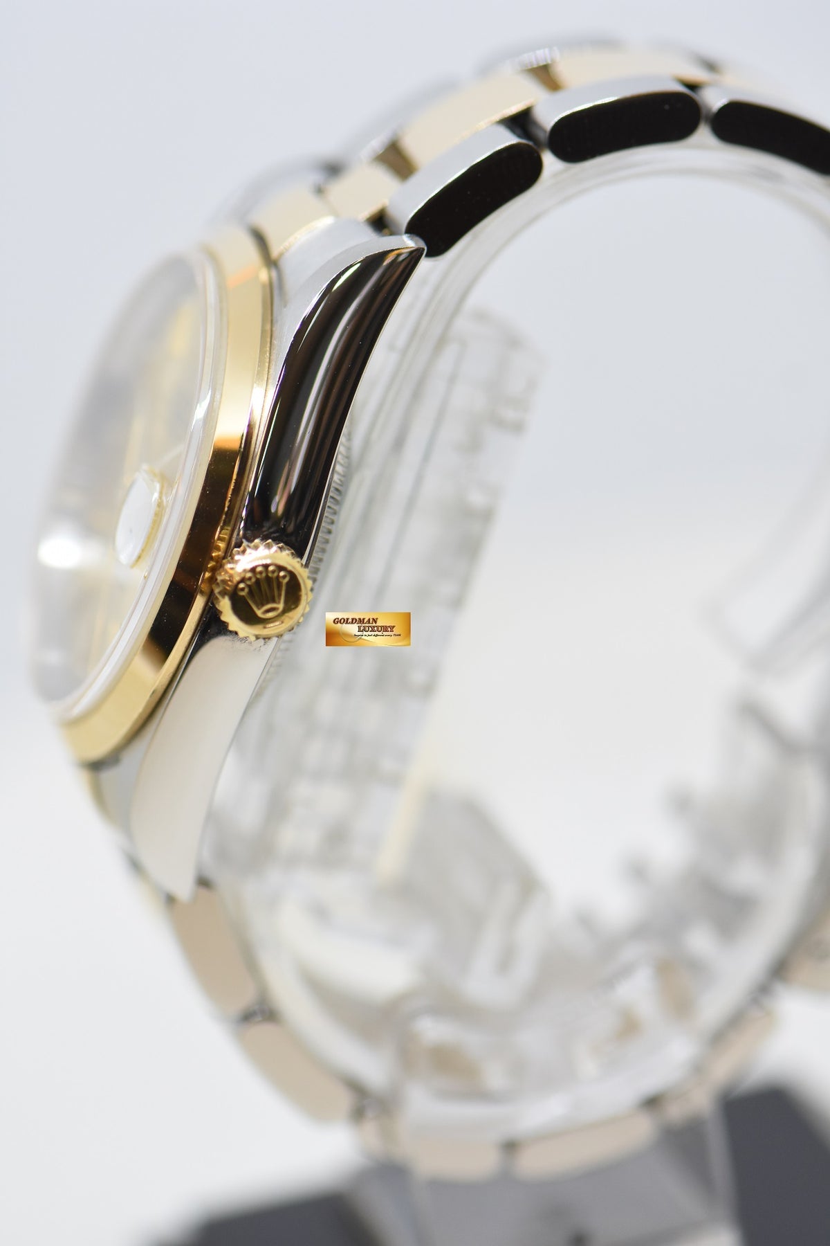 [SOLD] ROLEX OYSTER DATEJUST 36mm HALF-GOLD IN OYSTER BRACELET GOLD DIAL 16203 (MINT)