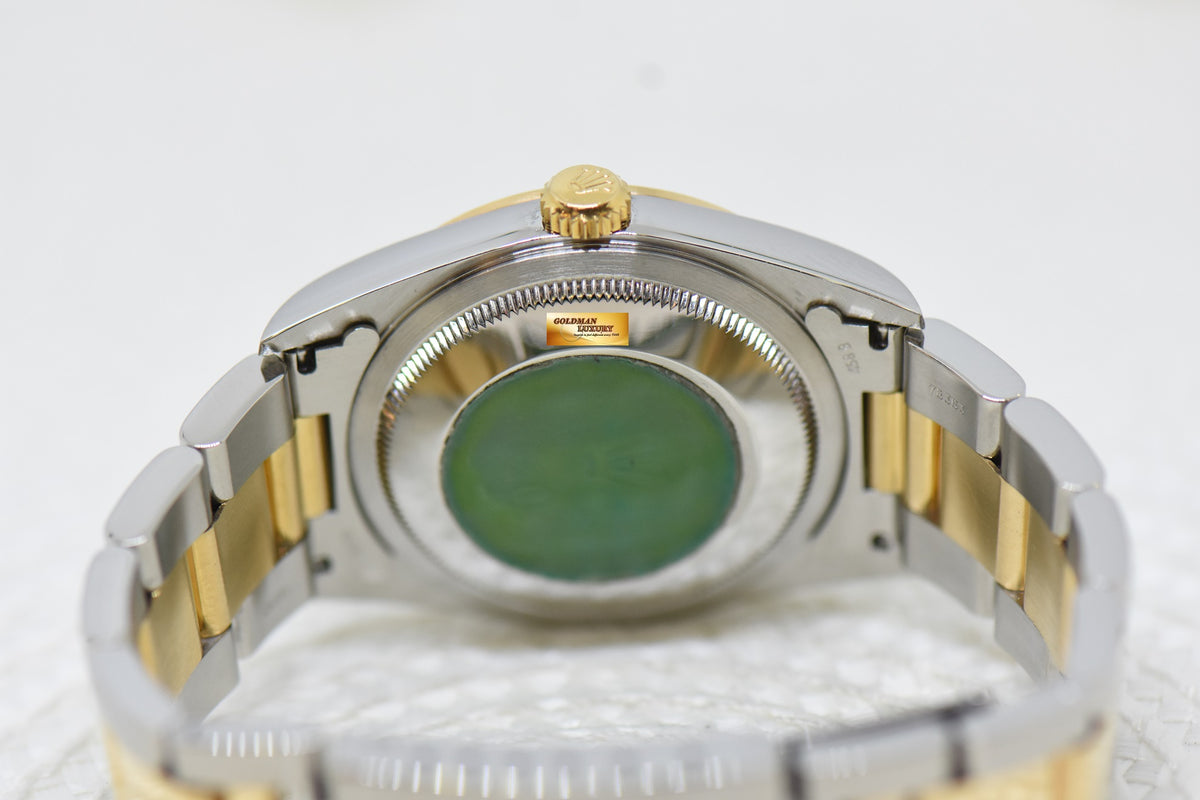 [SOLD] ROLEX OYSTER DATEJUST 36mm HALF-GOLD IN OYSTER BRACELET GOLD DIAL 16203 (MINT)