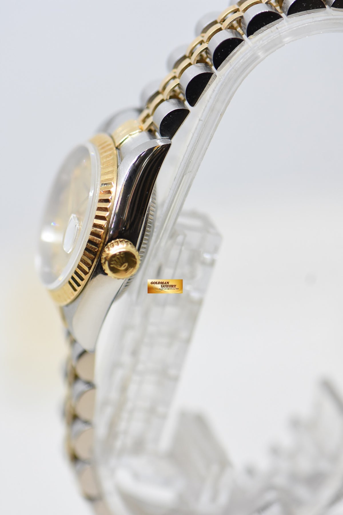 [SOLD] ROLEX OYSTER DATEJUST 26mm HALF-GOLD IN JUBILEE BRACELET GOLD DIAMOND DIAL 69173 (MINT)