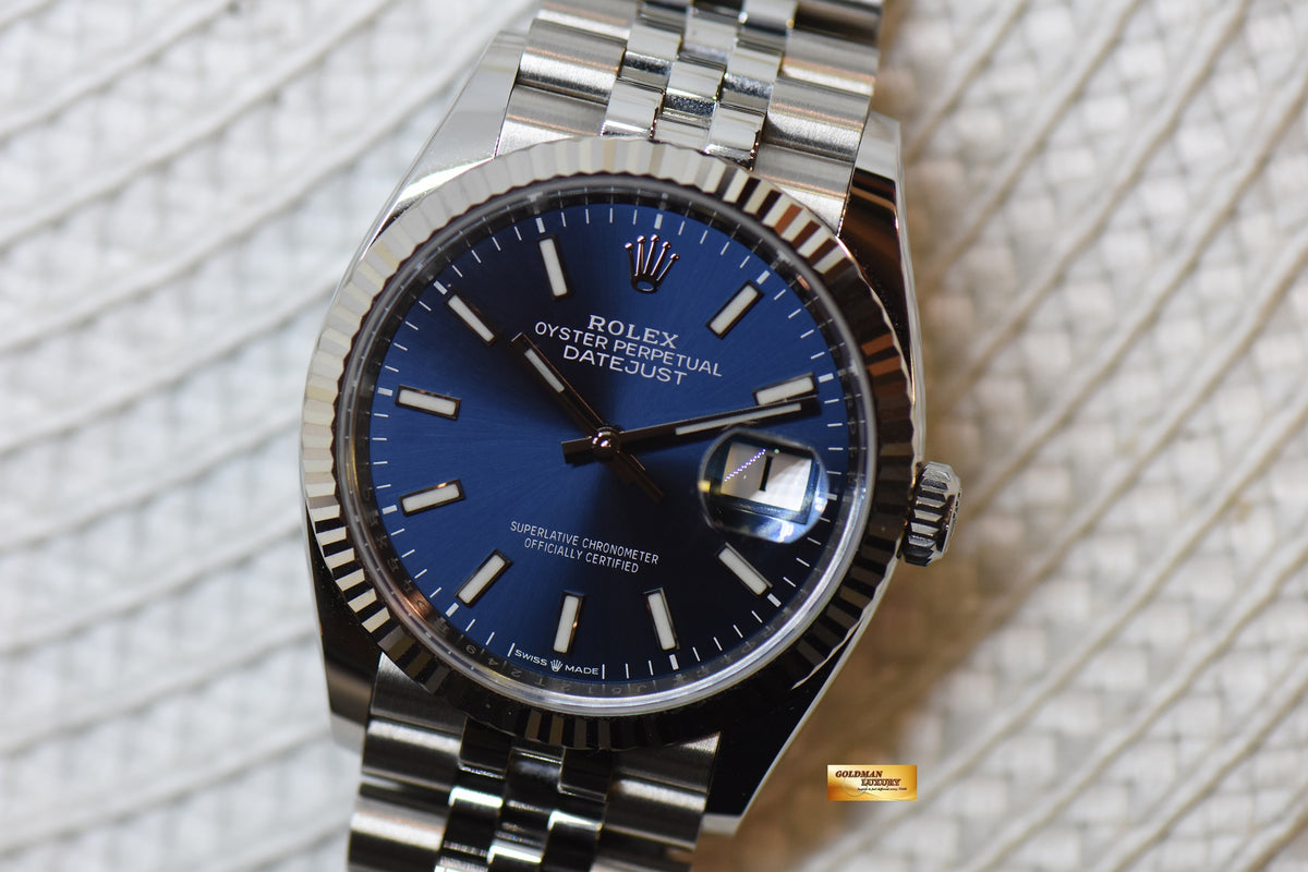 [SOLD] ROLEX OYSTER PERPETUAL DATEJUST 36mm STEEL IN JUBILEE BRACELET BLUE DIAL 126234 (LNIB)