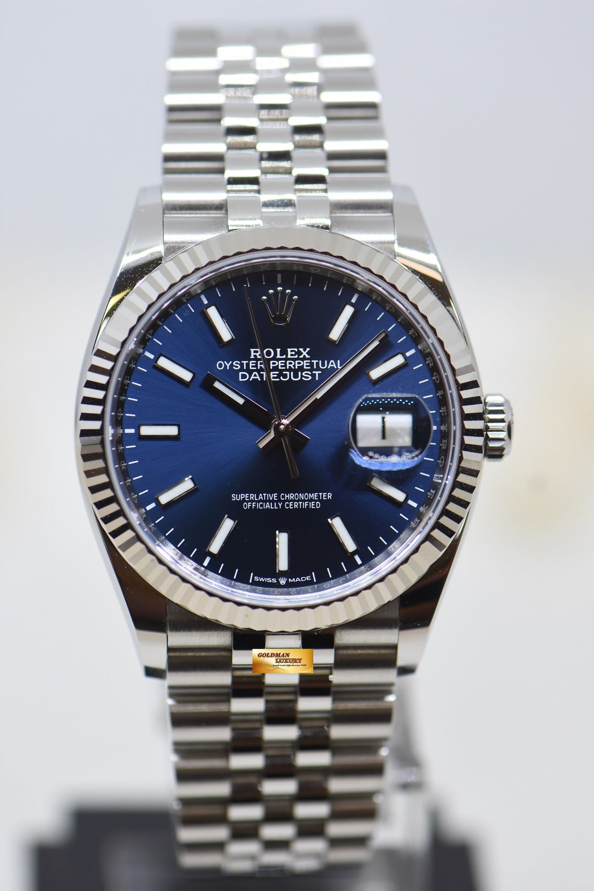 [SOLD] ROLEX OYSTER PERPETUAL DATEJUST 36mm STEEL IN JUBILEE BRACELET BLUE DIAL 126234 (LNIB)