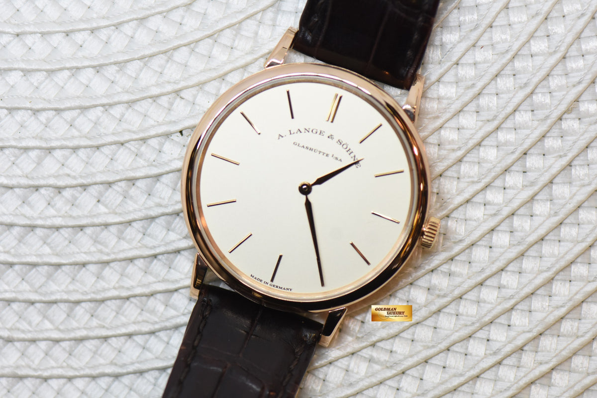 [SOLD] A.LANGE & SOHNE SAXONIA THIN 37mm ROSE GOLD IN STRAP MANUAL 201.033 (MINT)