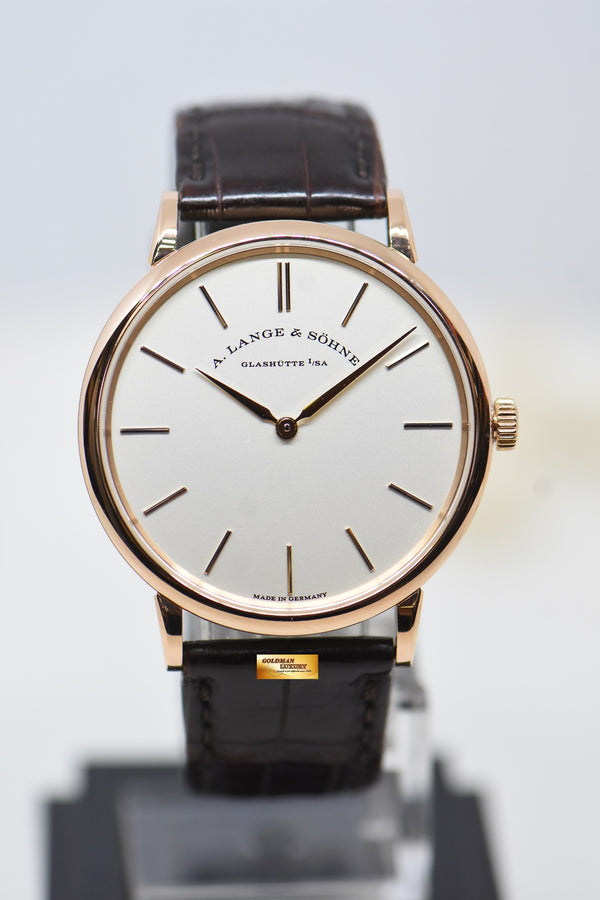 A.LANGE & SOHNE SAXONIA THIN 37mm ROSE GOLD IN STRAP MANUAL 201.033 (MINT)