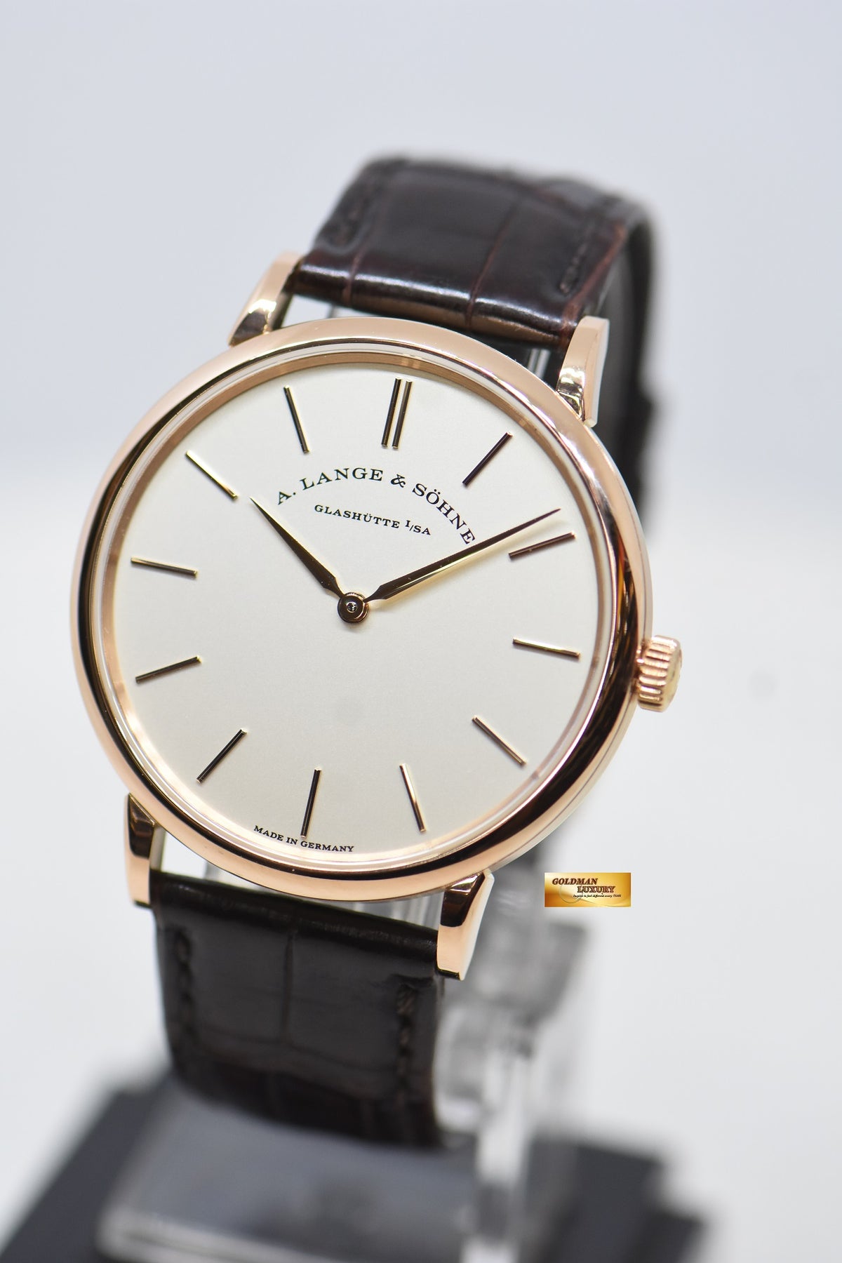 [SOLD] A.LANGE & SOHNE SAXONIA THIN 37mm ROSE GOLD IN STRAP MANUAL 201.033 (MINT)