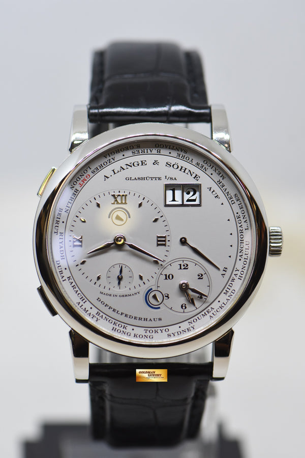 [SOLD] A.LANGE & SOHNE LANGE 1 TIMEZONE 41.9mm PLATINUM IN LEATHER STRAP OUTSIZED DATE DAY/NIGHT MANUAL 116.025 (MINT)