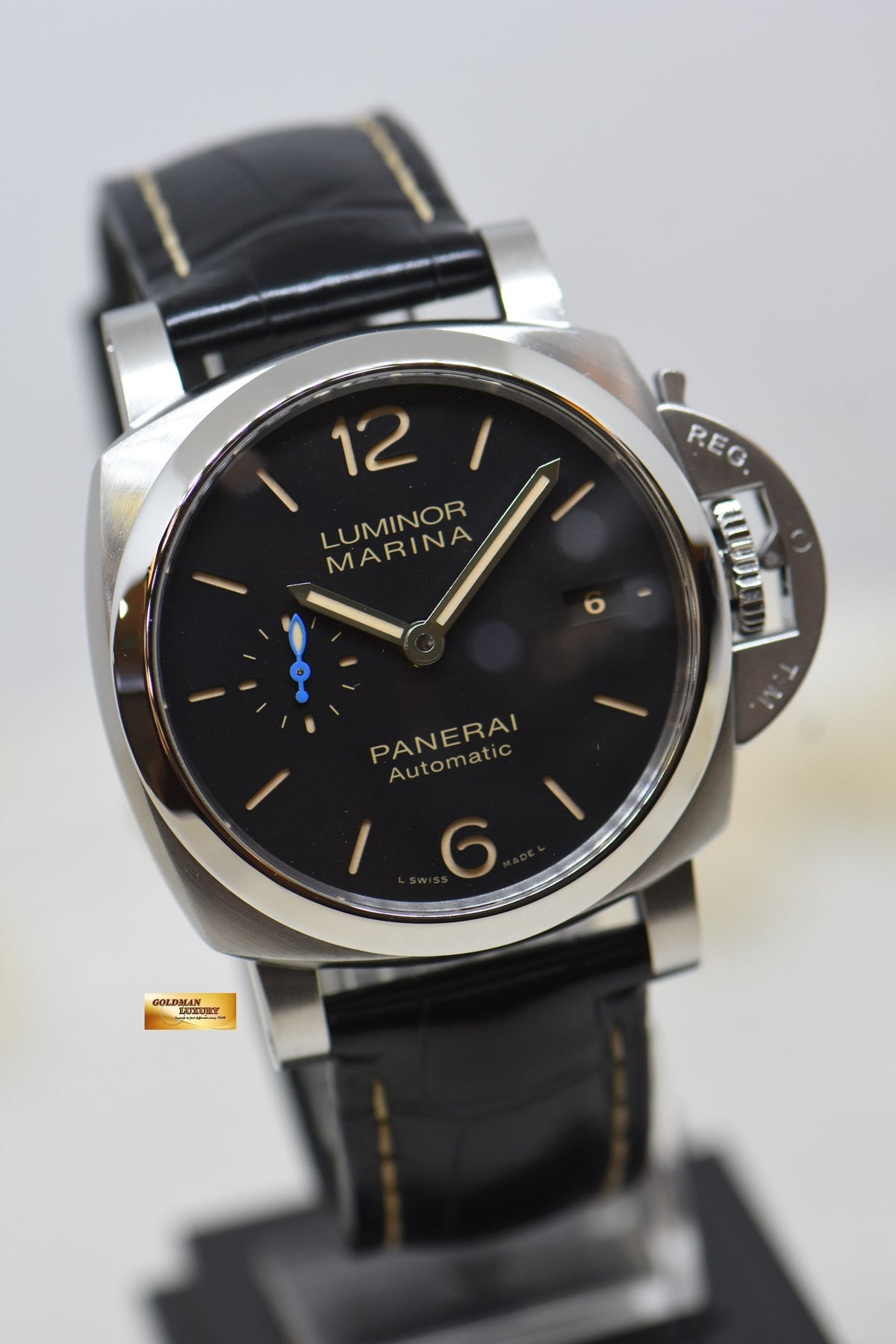 [SOLD] PANERAI LUMINOR MARINA 42mm STEEL IN LEATHER STRAP CAL. P.9010 3 DAYS POWER RESERVE AUTOMATIC PAM 1392 (MINT)