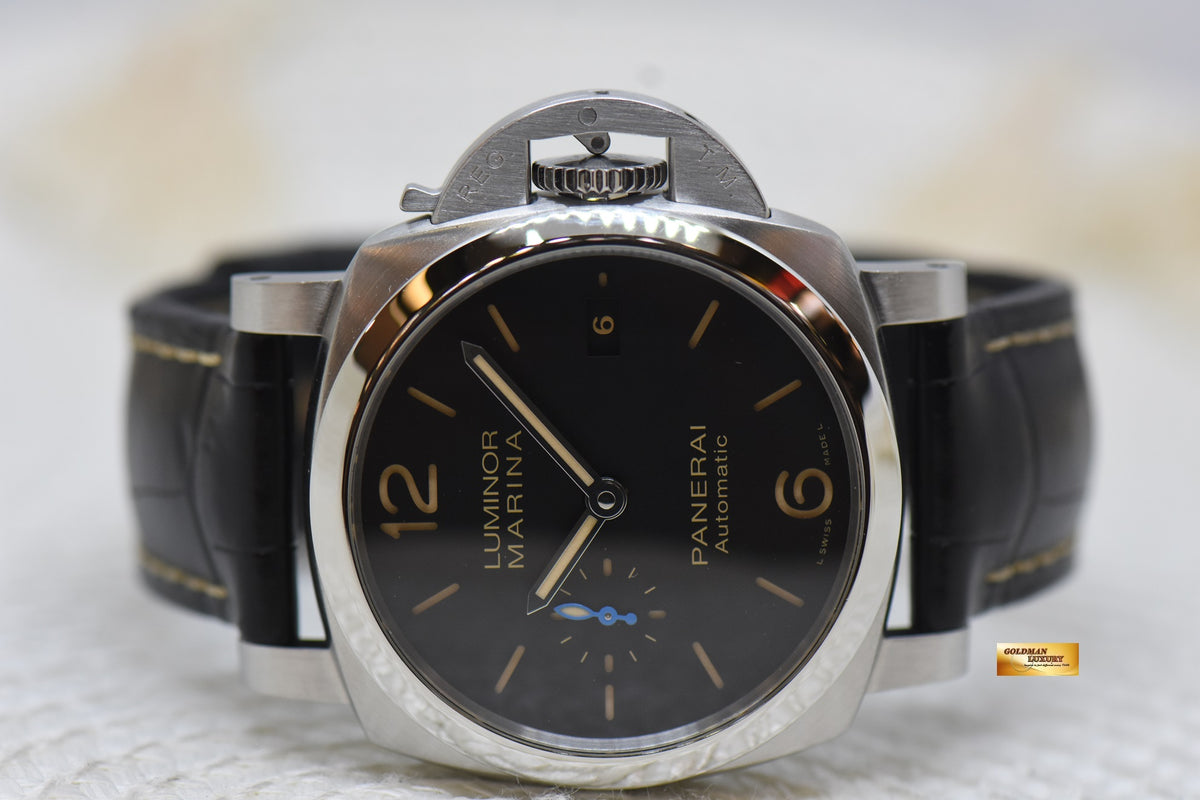 [SOLD] PANERAI LUMINOR MARINA 42mm STEEL IN LEATHER STRAP CAL. P.9010 3 DAYS POWER RESERVE AUTOMATIC PAM 1392 (MINT)