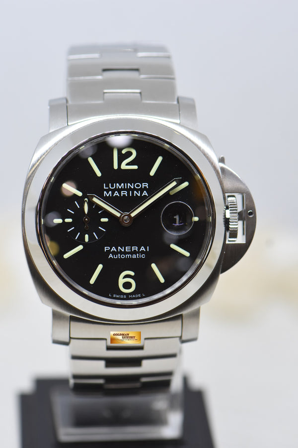 [SOLD] PANERAI LUMINOR MARINA 44mm STEEL IN BRACELET AUTOMATIC BLACK PAM 299 (LNIB)