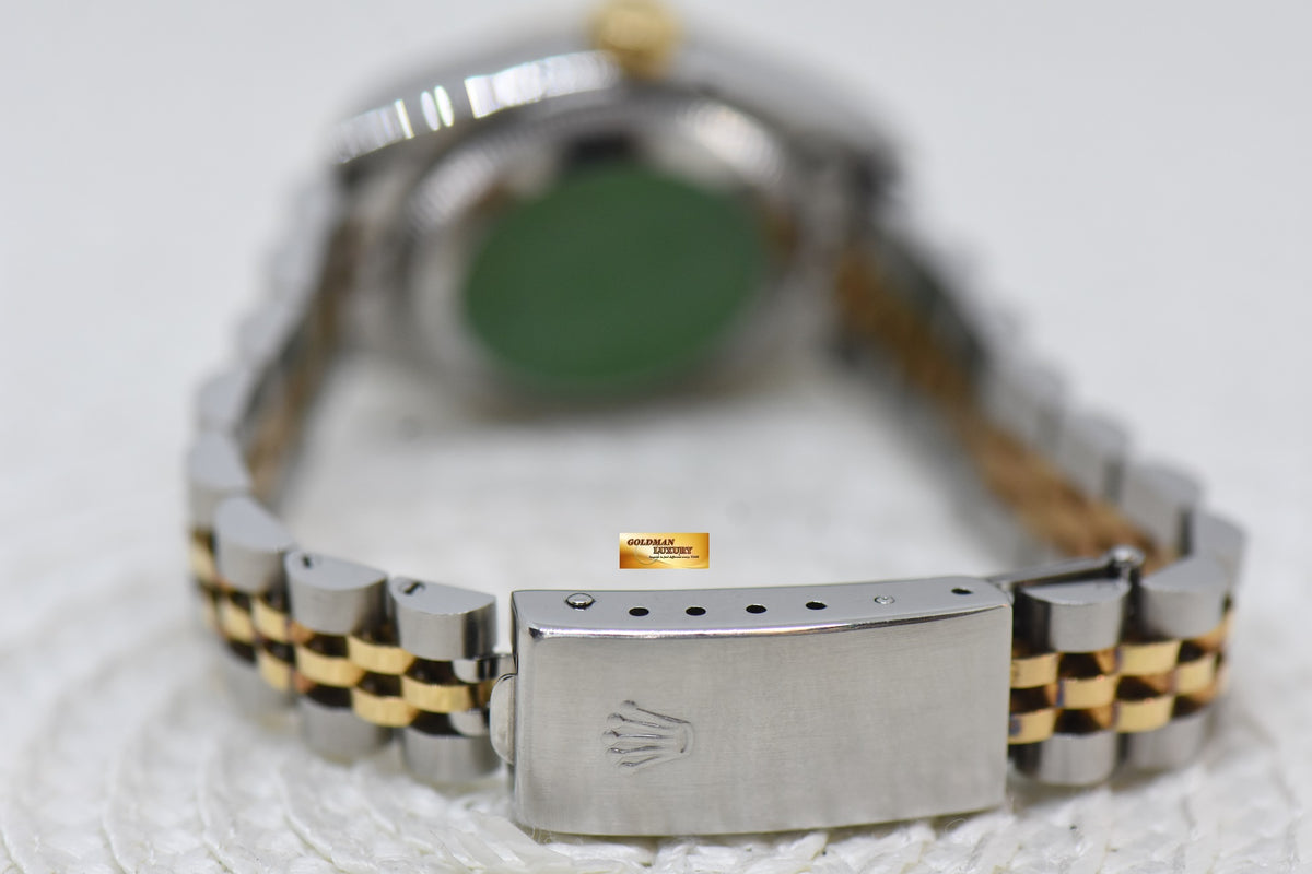 [SOLD] ROLEX OYSTER DATEJUST 26mm HALF-GOLD IN JUBILEE BRACELET WHITE ROMAN DIAL 69173 (MINT)