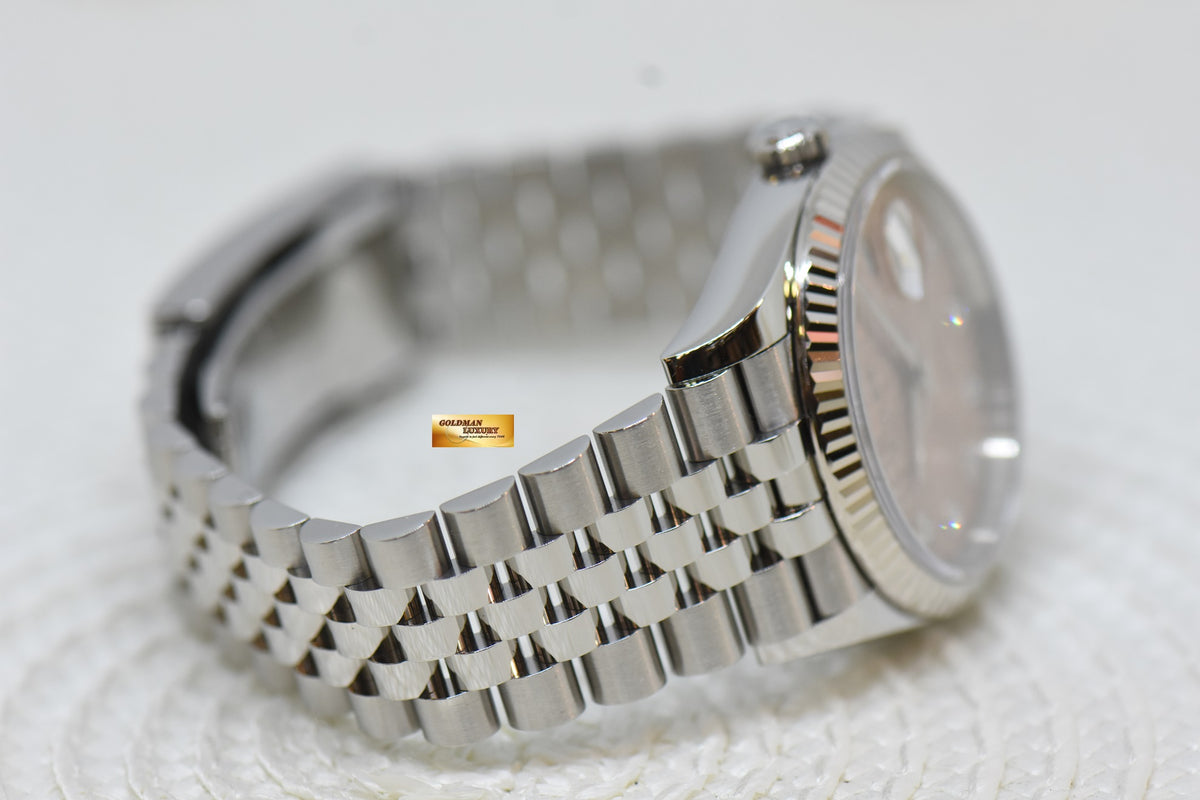 [SOLD] ROLEX OYSTER DATEJUST 36mm STEEL IN JUBILEE ANNIVERSARY SALMON COMPUTER DIAMOND DIAL 126234 (LNIB)