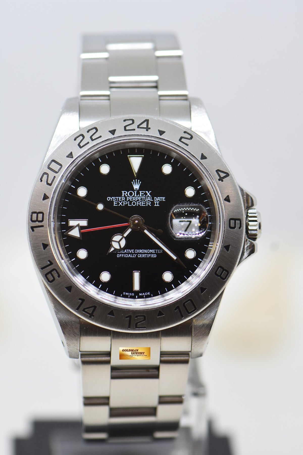 [SOLD] ROLEX OYSTER PERPETUAL EXPLORER II 40mm STEEL BLACK DIAL CALIBRE 3185 16570 (PINHOLE-SEL) (MINT)
