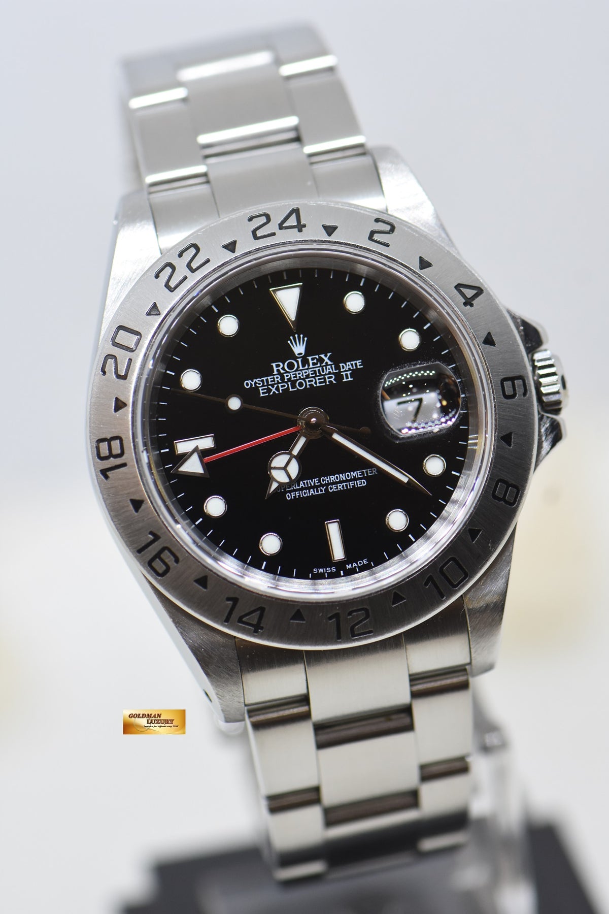 [SOLD] ROLEX OYSTER PERPETUAL EXPLORER II 40mm STEEL BLACK DIAL CALIBRE 3185 16570 (PINHOLE-SEL) (MINT)