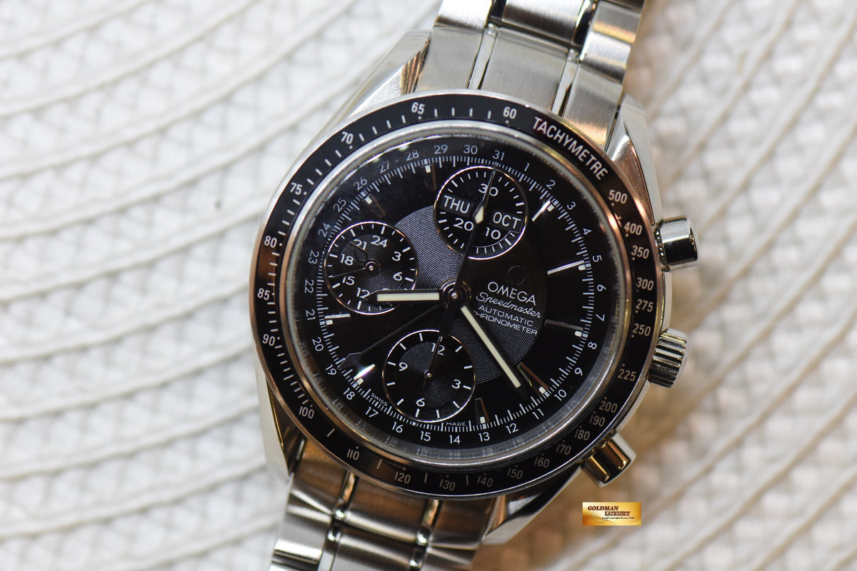 [SOLD] OMEGA SPEEDMASTER CHRONOGRAPH TRIPLE CALENDAR 39mm STEEL BRACELET BLACK 3220.5000 (MINT)