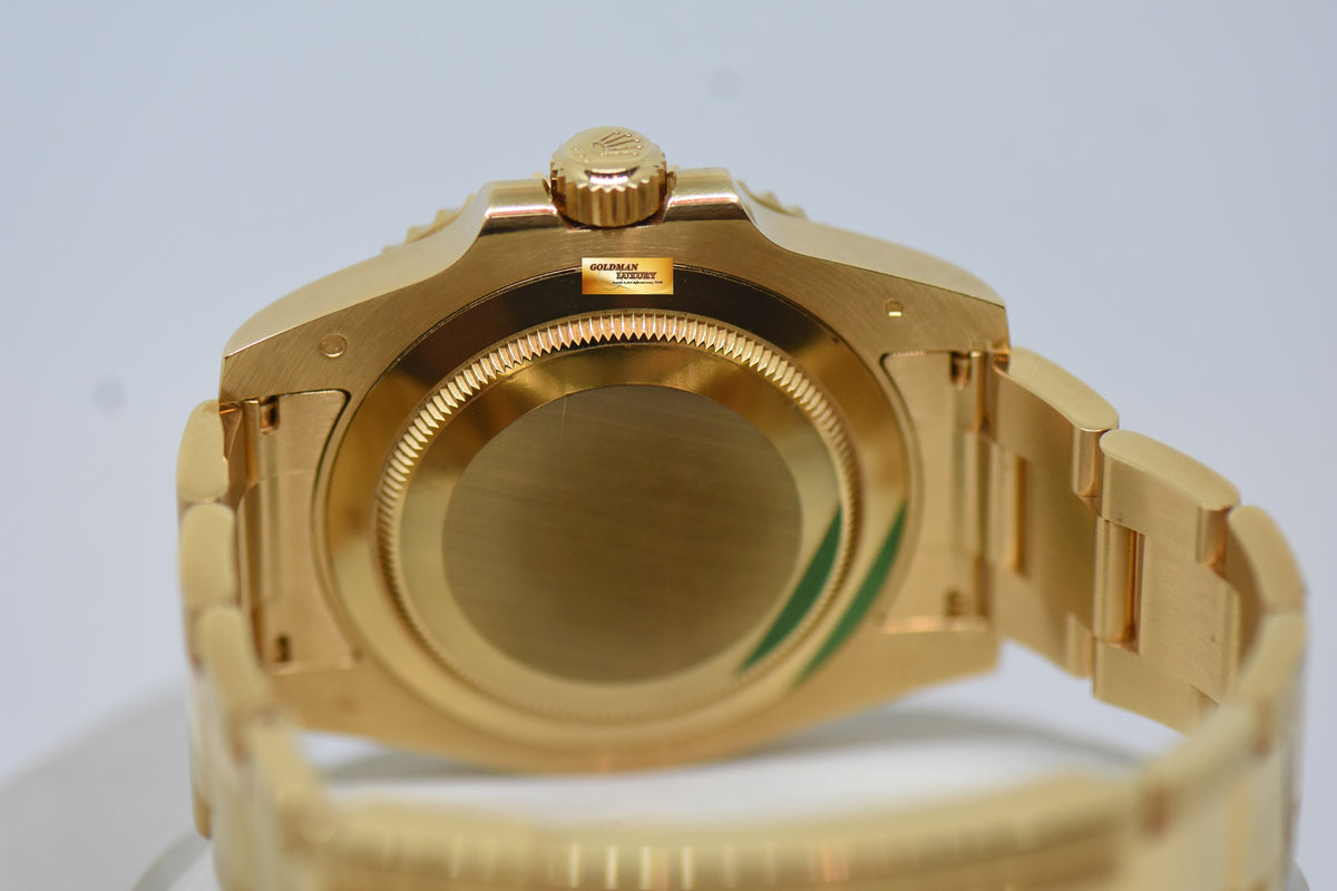 [SOLD] ROLEX SUBMARINER 40mm YELLOW GOLD IN BRACELET BLUE SUNBURST DIAL BLUE CERAMIC BEZEL 116618LB (UNPOLISHED)