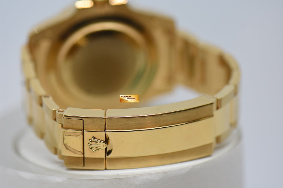 [SOLD] ROLEX SUBMARINER 40mm YELLOW GOLD IN BRACELET BLUE SUNBURST DIAL BLUE CERAMIC BEZEL 116618LB (UNPOLISHED)
