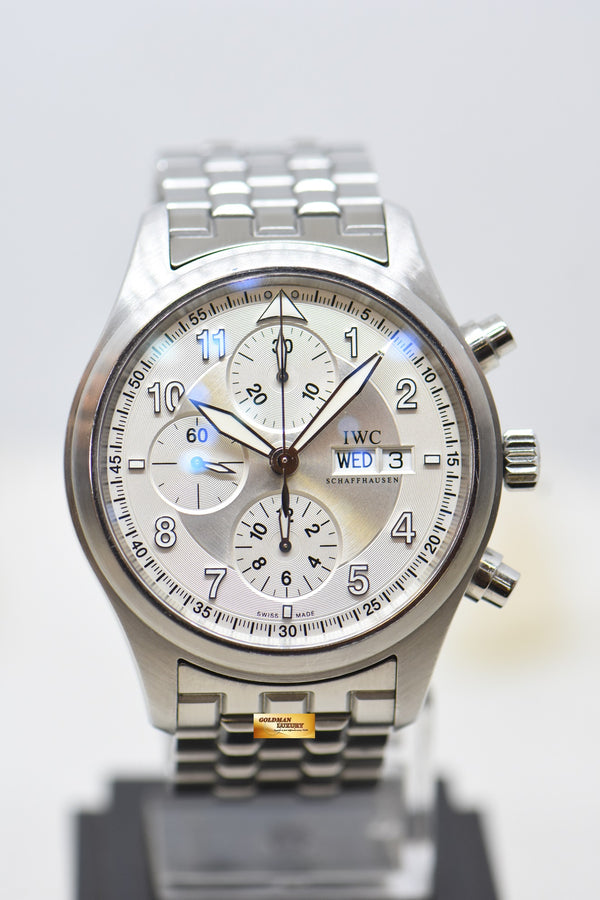 IWC PILOT SPITFIRE CHRONOGRAPH 42mm STEEL IN BRACELET AUTOMATIC SILVER DIAL IW3717-05 (MINT)