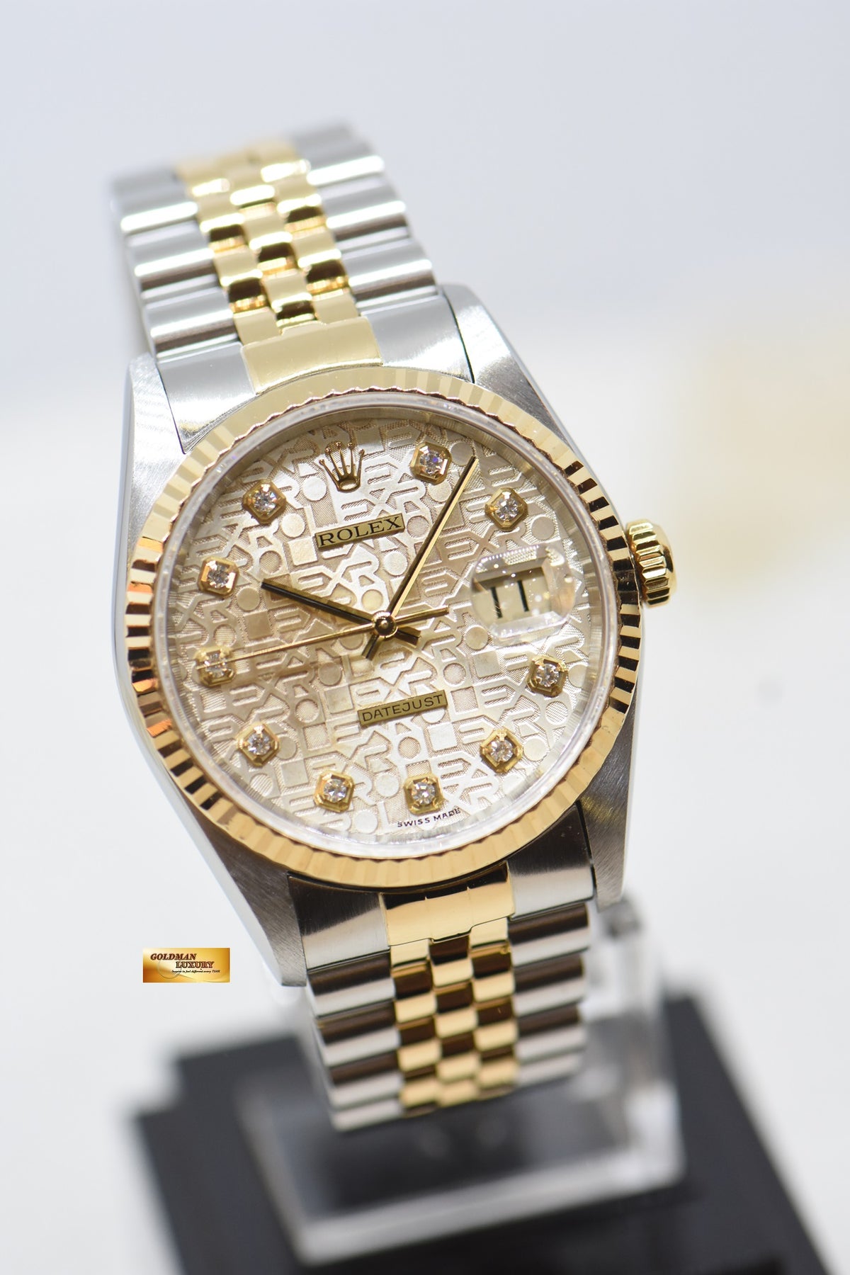 [SOLD] ROLEX OYSTER DATEJUST 36mm HALF-GOLD IN JUBILEE BRACELET COMPUTER DIAMOND DIAL 16233 (MINT)