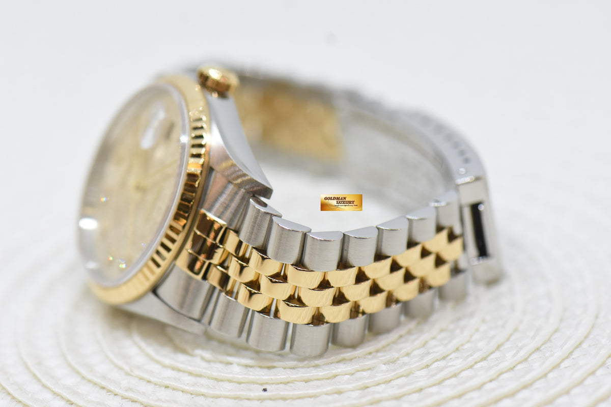 [SOLD] ROLEX OYSTER DATEJUST 36mm HALF-GOLD IN JUBILEE BRACELET COMPUTER DIAMOND DIAL 16233 (MINT)