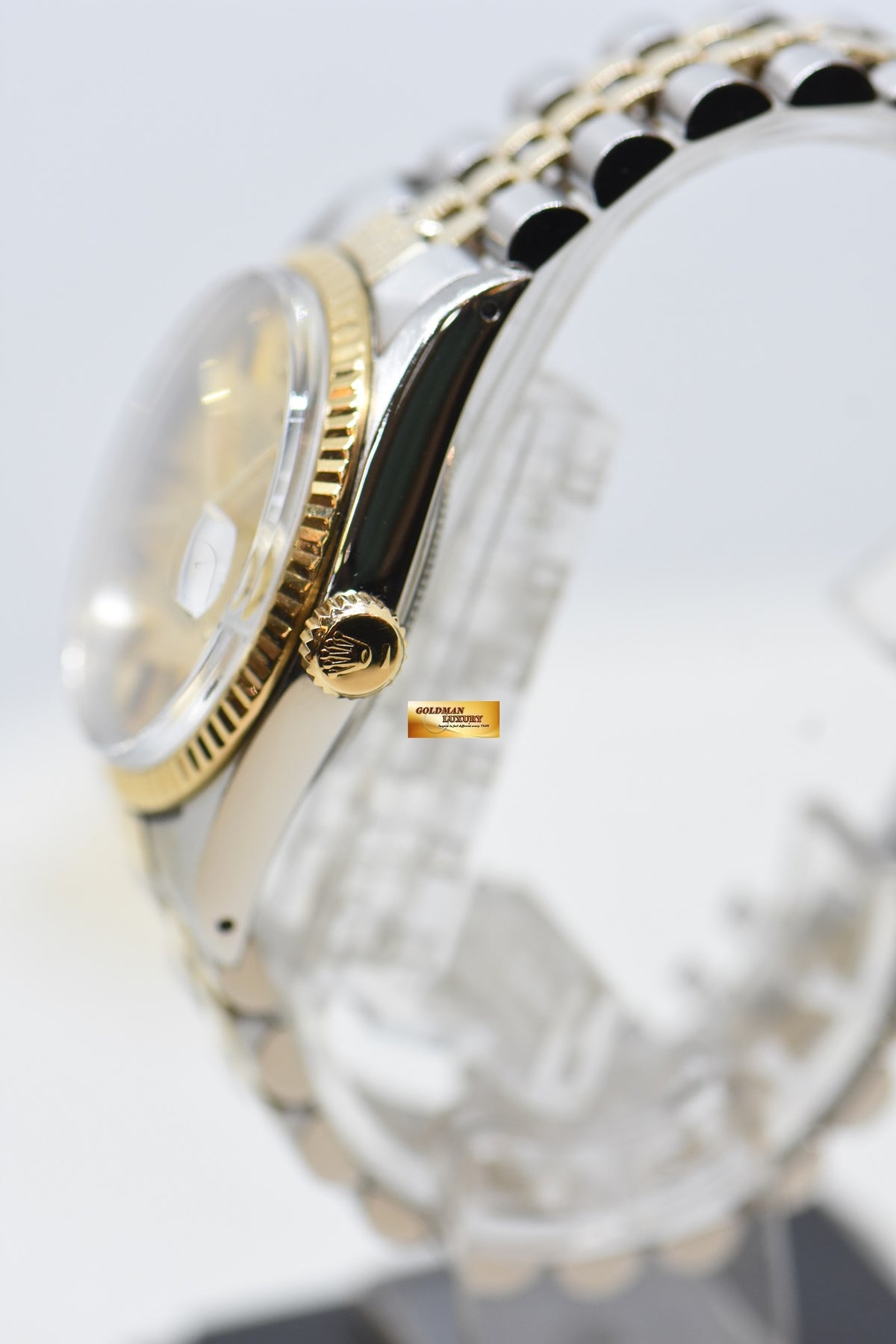 [SOLD] ROLEX OYSTER DATEJUST 36mm HALF-GOLD IN JUBILEE BRACELET GOLD DIAL 16013 (QUICKSET-DATE) (VINTAGE)