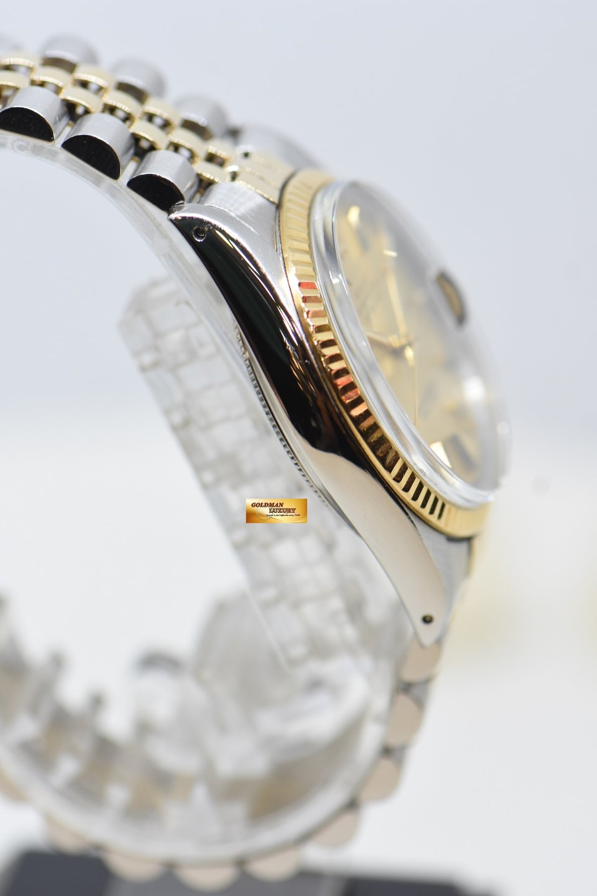 [SOLD] ROLEX OYSTER DATEJUST 36mm HALF-GOLD IN JUBILEE BRACELET GOLD DIAL 16013 (QUICKSET-DATE) (VINTAGE)