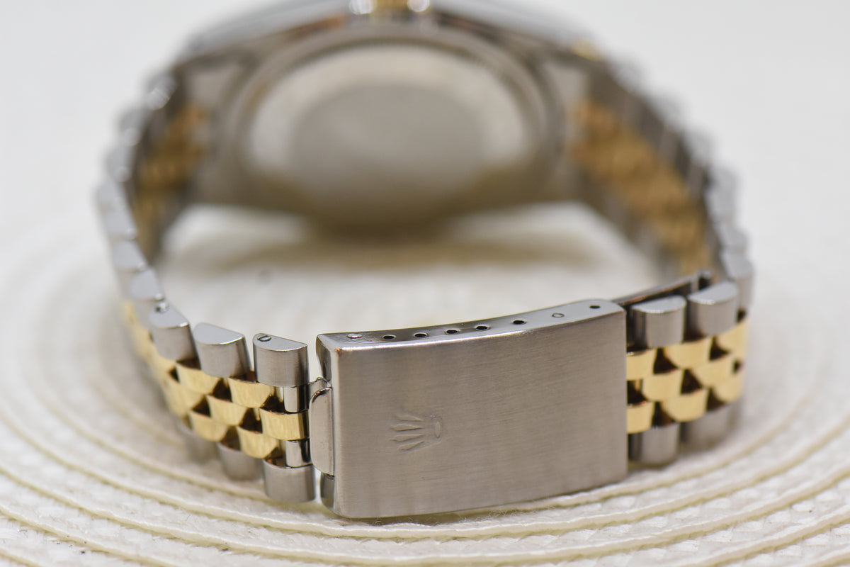 [SOLD] ROLEX OYSTER DATEJUST 36mm HALF-GOLD IN JUBILEE BRACELET GOLD DIAL 16013 (QUICKSET-DATE) (VINTAGE)