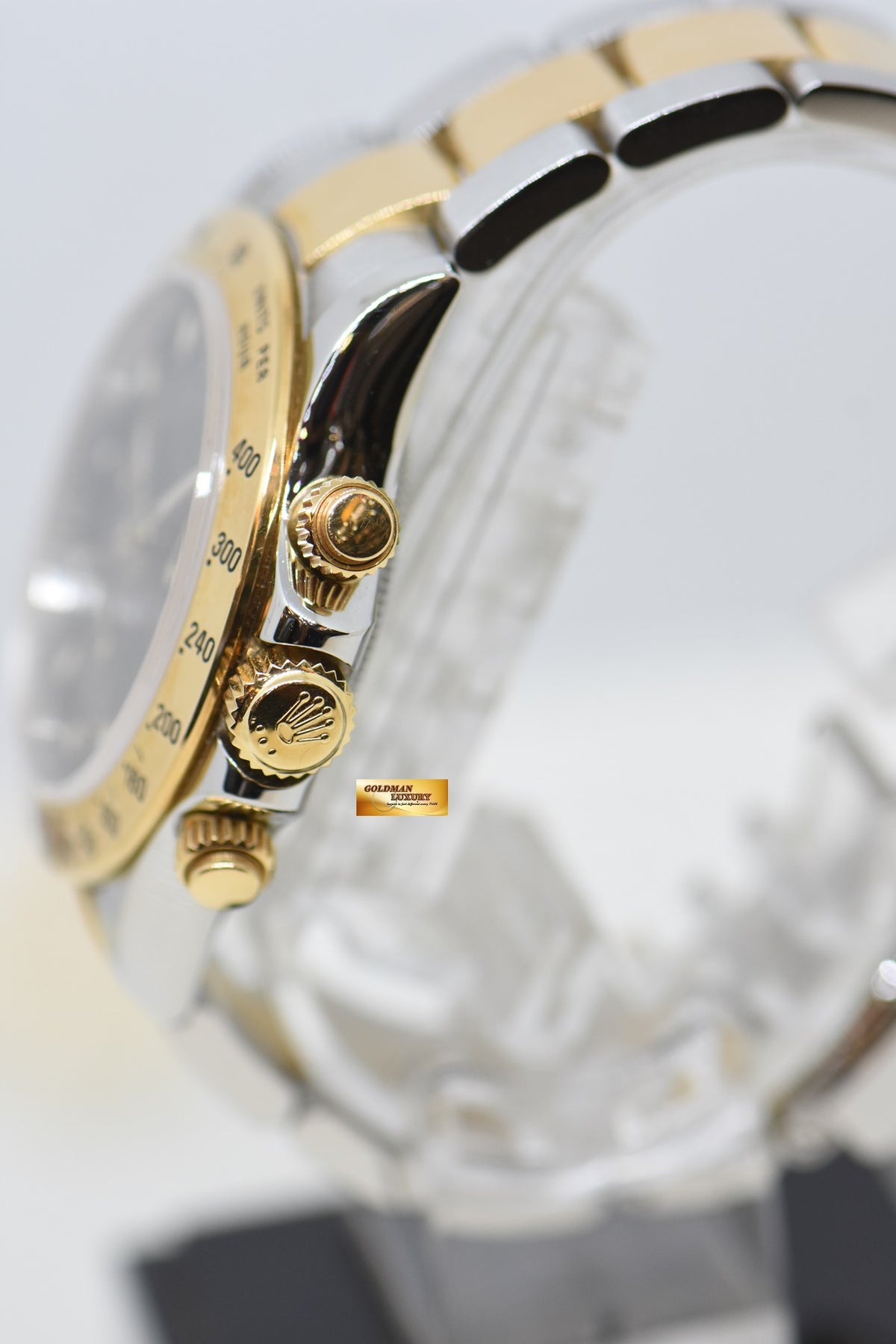 [SOLD] ROLEX OYSTER DAYTONA CHRONOGRAPH 40mm HALF-GOLD IN BRACELET BLACK DIAL 116523 (MINT)