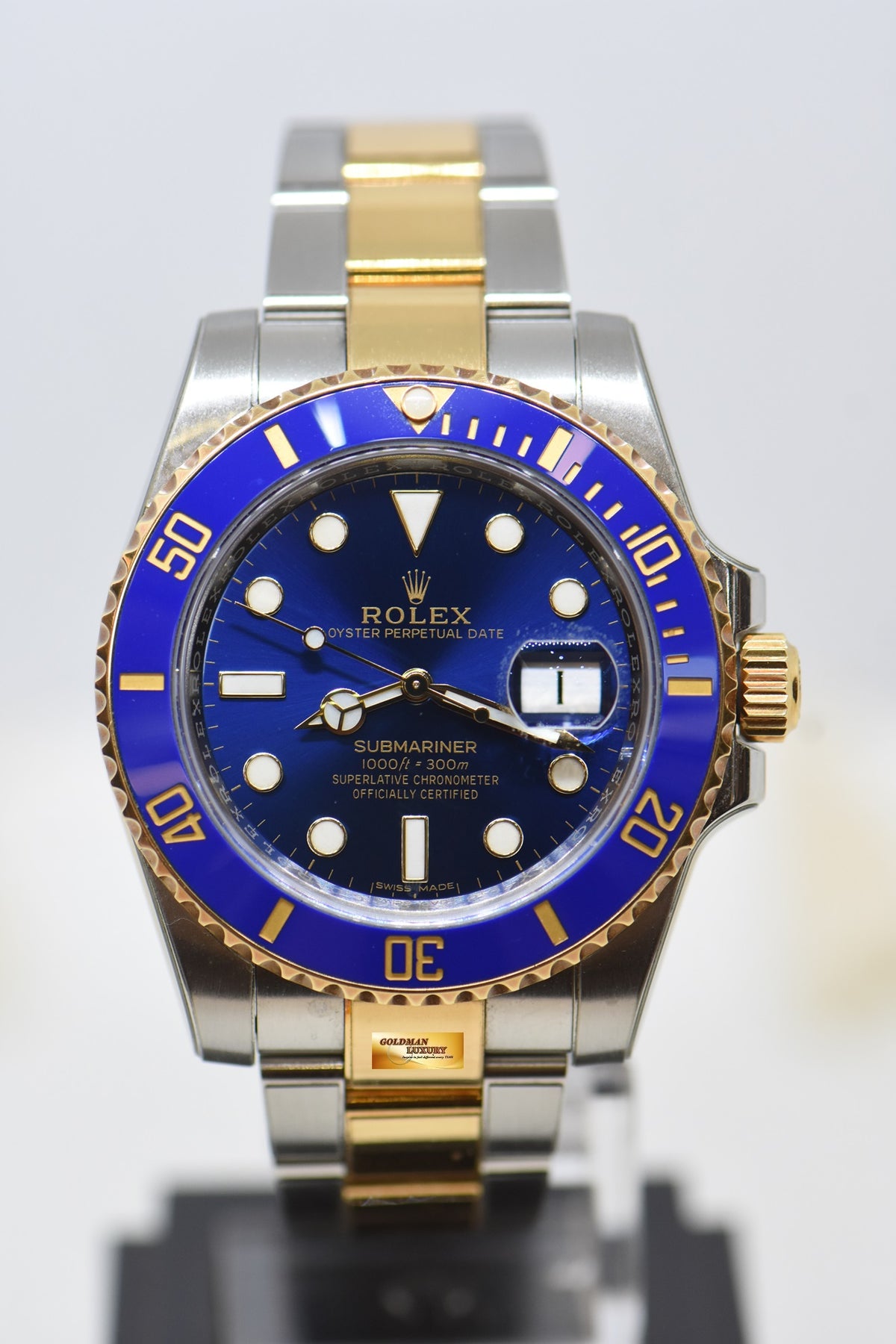 [SOLD] ROLEX SUBMARINER 40mm HALF GOLD IN BRACELET SUNBURST BLUE DIAL 116613LB (MINT)
