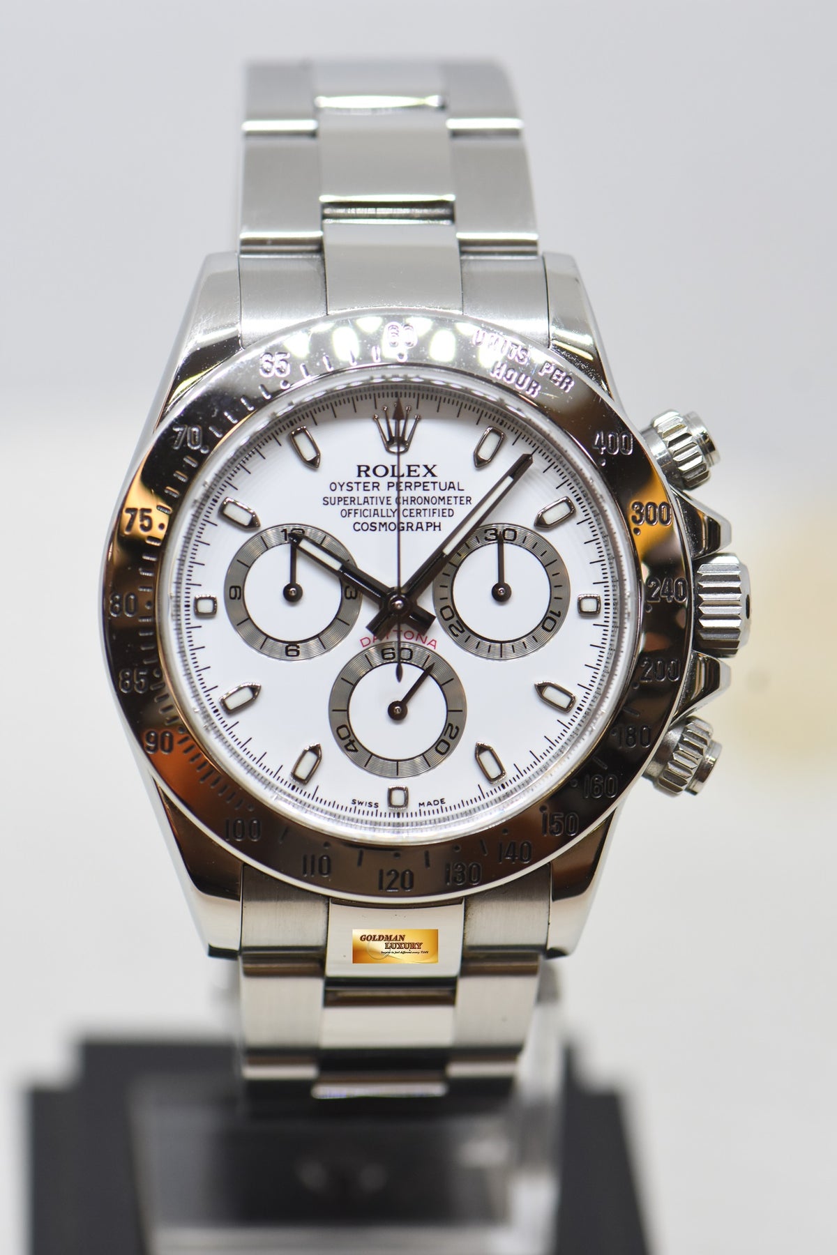 [SOLD] ROLEX OYSTER DAYTONA CHRONOGRAPH 40mm STEEL IN BRACELET WHITE DIAL 116520 (MINT)