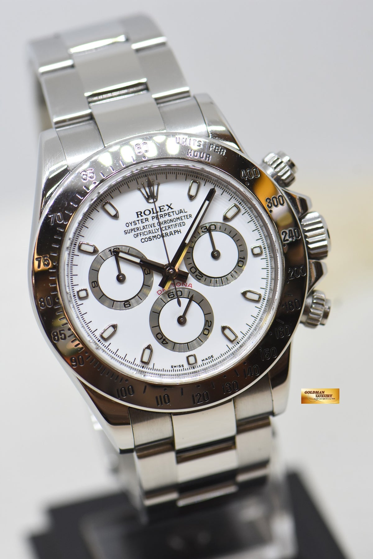 [SOLD] ROLEX OYSTER DAYTONA CHRONOGRAPH 40mm STEEL IN BRACELET WHITE DIAL 116520 (MINT)