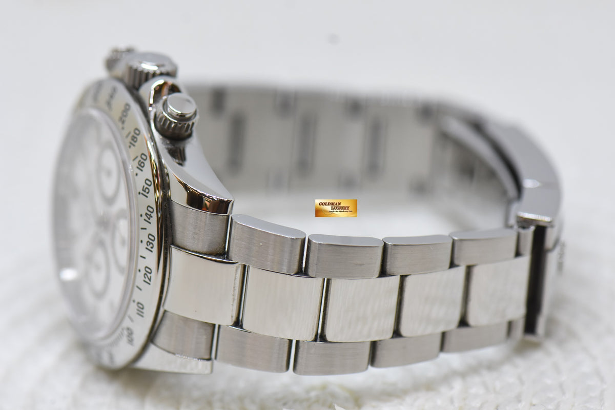 [SOLD] ROLEX OYSTER DAYTONA CHRONOGRAPH 40mm STEEL IN BRACELET WHITE DIAL 116520 (MINT)