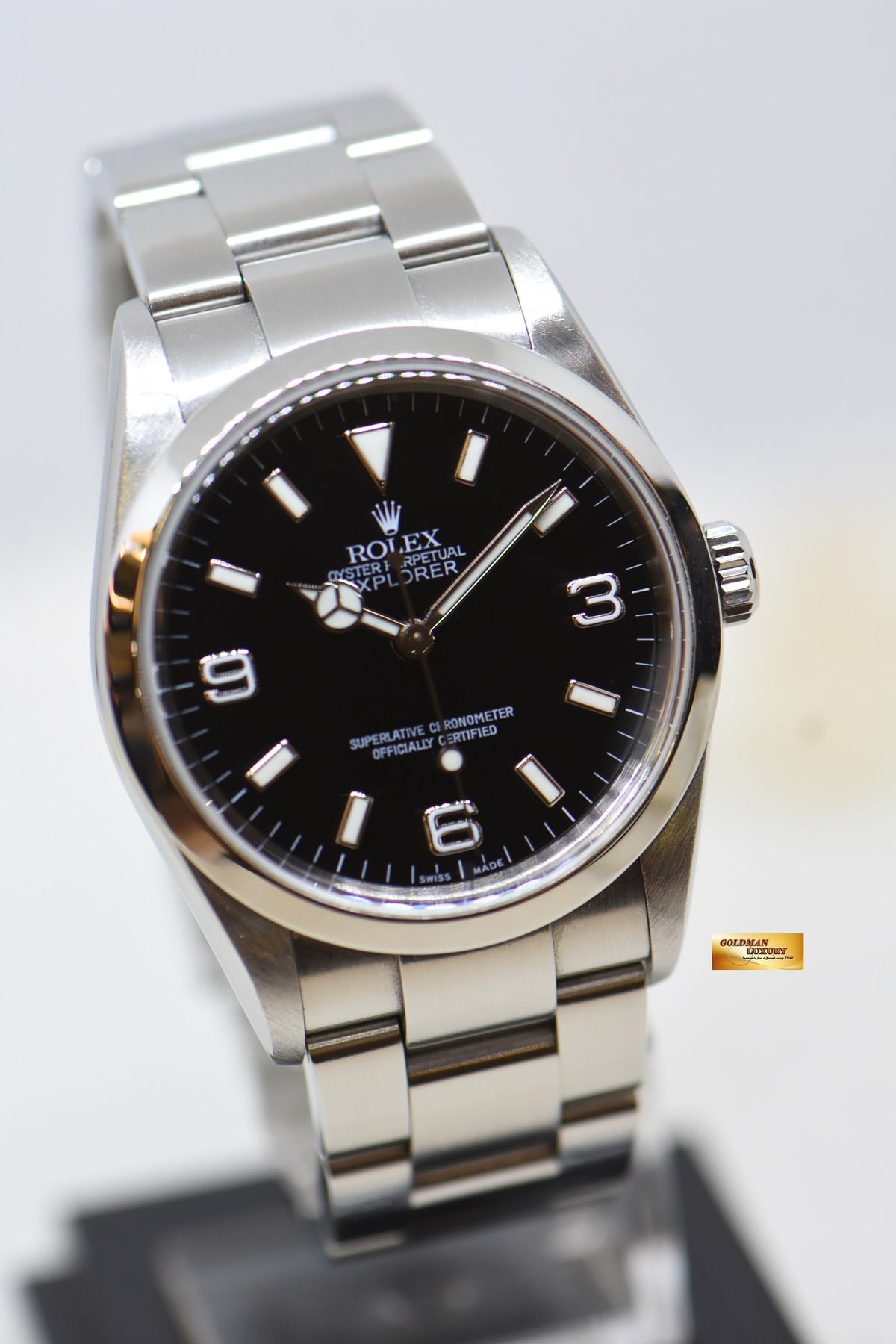 [SOLD] ROLEX OYSTER EXPLORER 1 36mm STEEL IN OYSTER BRACELET “SWISS MADE” DIAL 114270 (MINT)