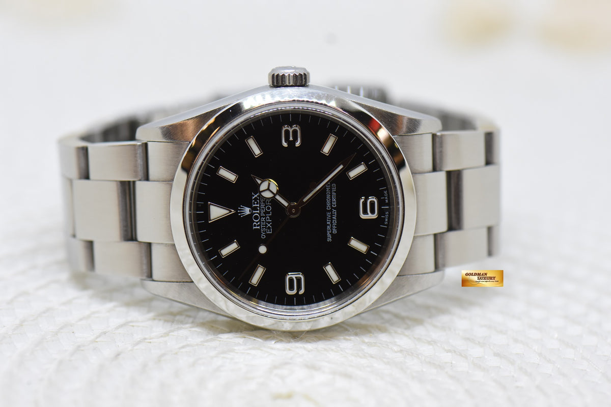 [SOLD] ROLEX OYSTER EXPLORER 1 36mm STEEL IN OYSTER BRACELET “SWISS MADE” DIAL 114270 (MINT)