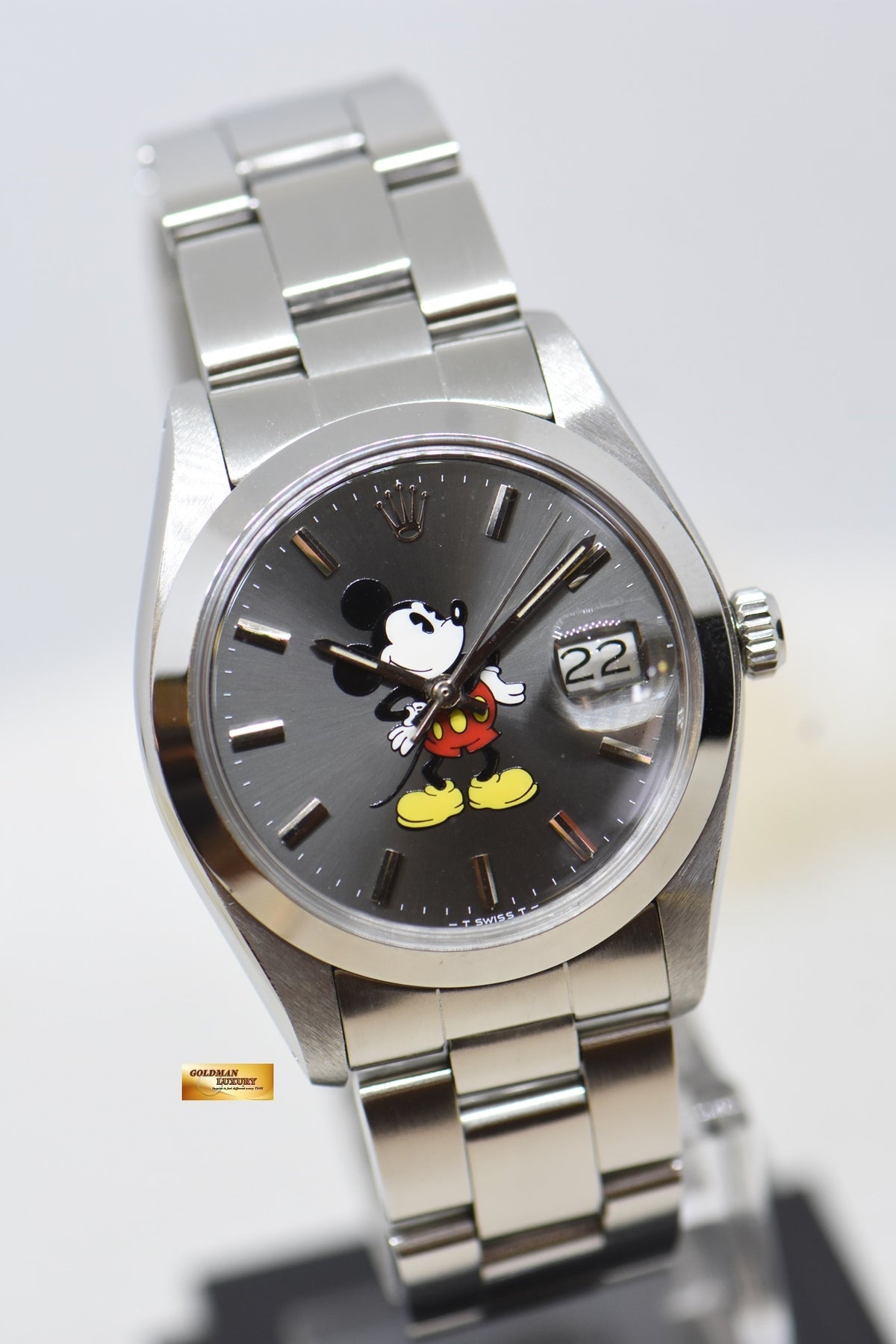 [SOLD] ROLEX OYSTERDATE PRECISION 34mm STEEL BRACELET CUSTOM MICKEY MOUSE DIAL 6694 (VINTAGE)