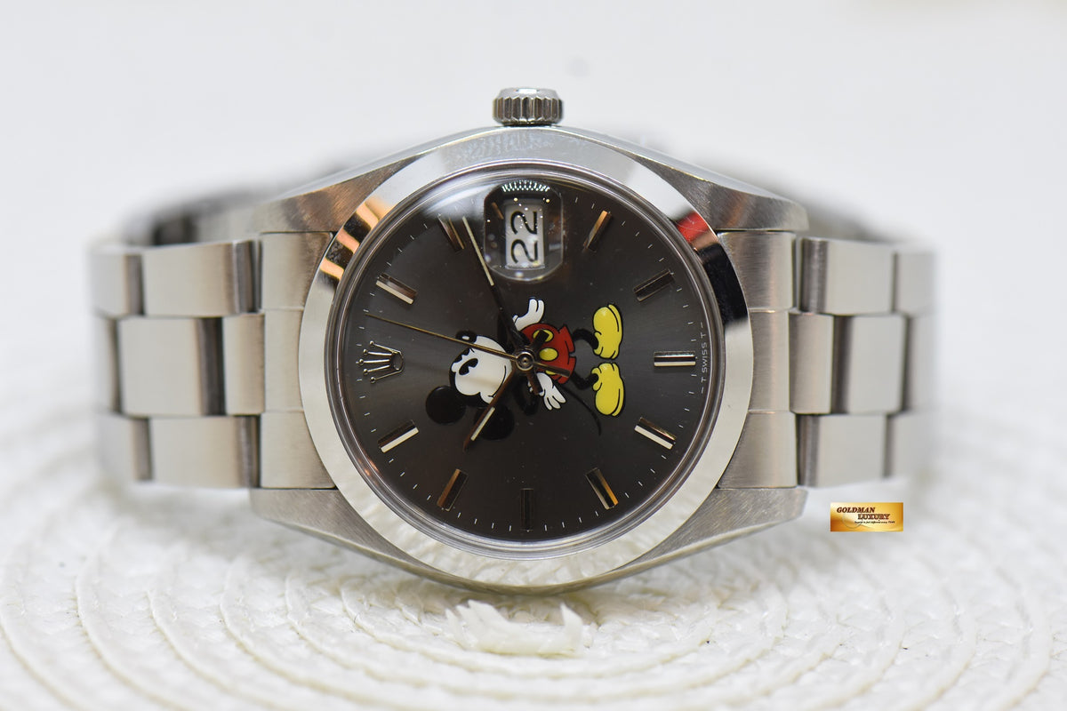 [SOLD] ROLEX OYSTERDATE PRECISION 34mm STEEL BRACELET CUSTOM MICKEY MOUSE DIAL 6694 (VINTAGE)